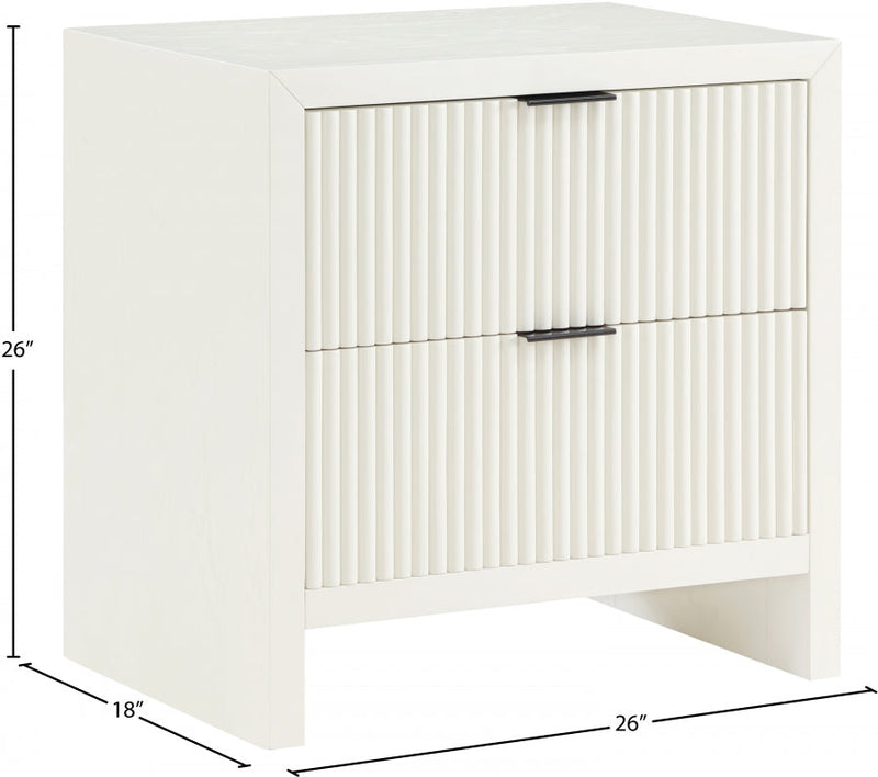 Fairfax Solid Wood And Oak Veneer Nightstand in Cream - 311Cream-NS