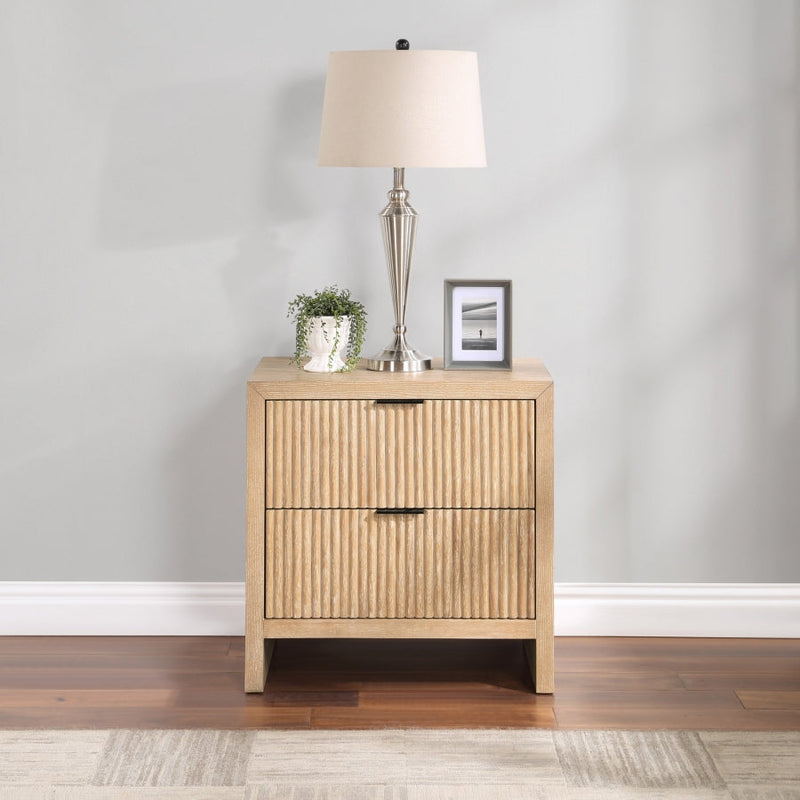 Fairfax Solid Wood And Oak Veneer Nightstand in Natural - 311Natural-NS