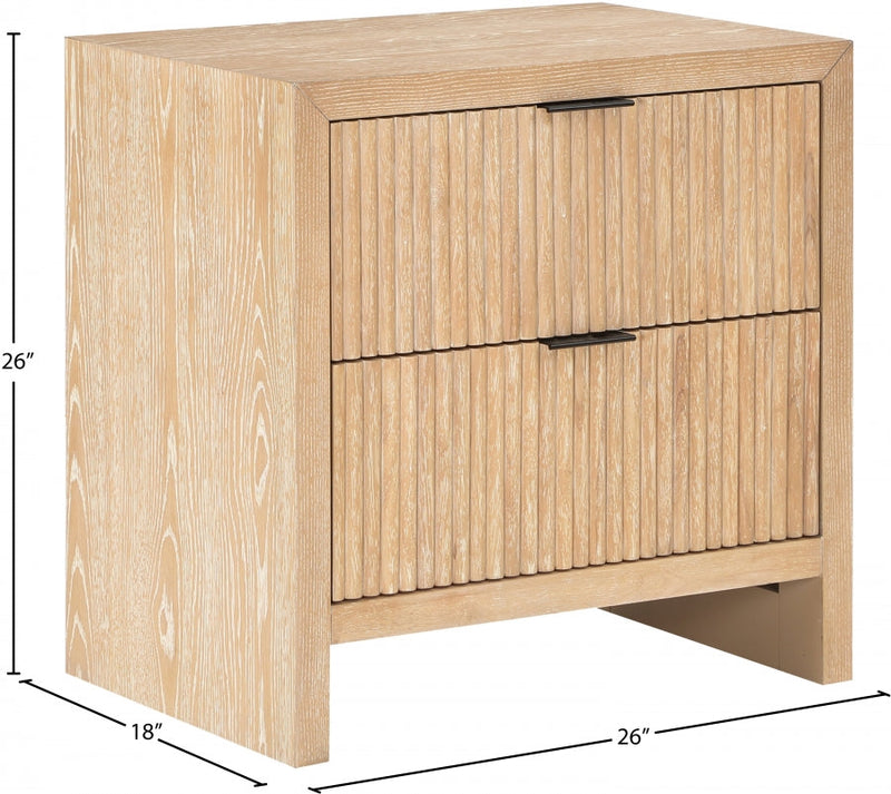 Fairfax Solid Wood And Oak Veneer Nightstand in Natural - 311Natural-NS