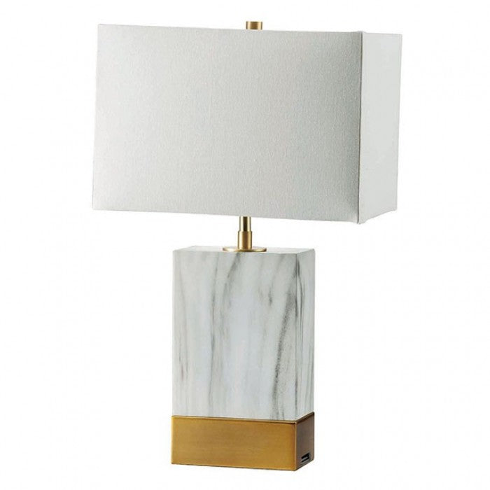 Faith White/Gold Table Lamp - L731197-GL
