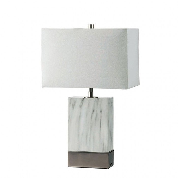 Faith White/Silver Table Lamp - L731197-SV