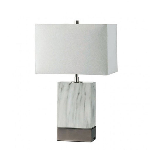 Faith White/Silver Table Lamp - L731197-SV