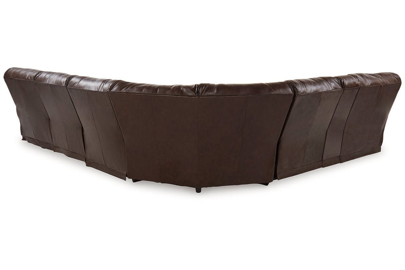 Family Circle Dark Brown 4 - Piece Power Reclining Sectional - Gate FurniturePower Reclining Sectional