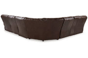 Family Circle Dark Brown 4 - Piece Power Reclining Sectional - Gate FurniturePower Reclining Sectional