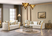 Fanci Ivory Velvet Sofa & Loveseat - FANCIIVORY-SL