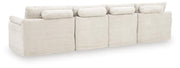 Fannin Ivory 4-Piece Sectional with Ottoman - PC84304S1