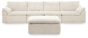 Fannin Ivory 4-Piece Sectional with Ottoman - PC84304S1