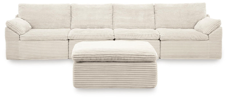 Fannin Ivory 4-Piece Sectional with Ottoman - PC84304S1