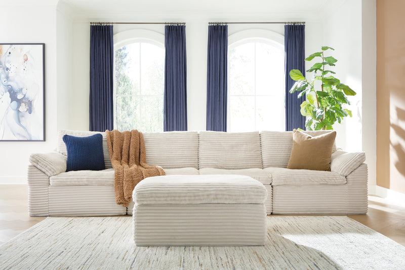 Fannin Ivory 4-Piece Sectional with Ottoman - PC84304S1