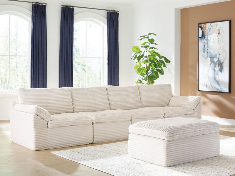 Fannin Ivory 4-Piece Sectional with Ottoman - PC84304S1