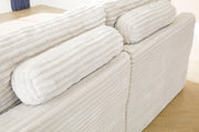 Fannin Ivory 4-Piece Sectional with Ottoman - PC84304S1