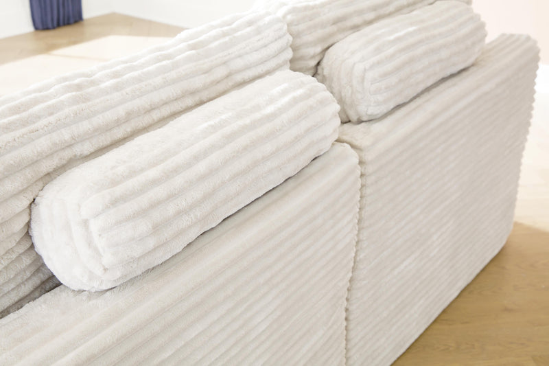 Fannin Ivory 4-Piece Sectional with Ottoman - PC84304S1