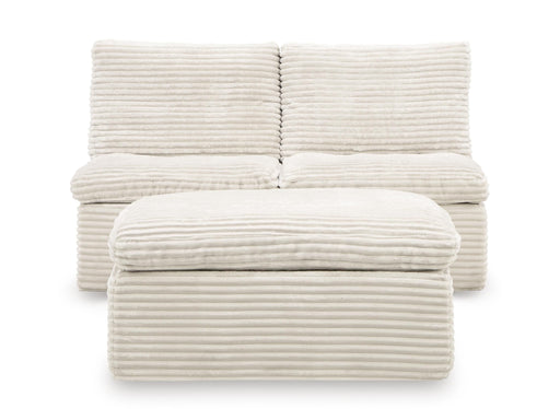 Fannin Ivory Armless Chair with Ottoman - PC8430431