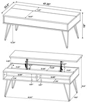 Fanning Engineered Wood Lift Top Coffee Table Golden Oak - 723368