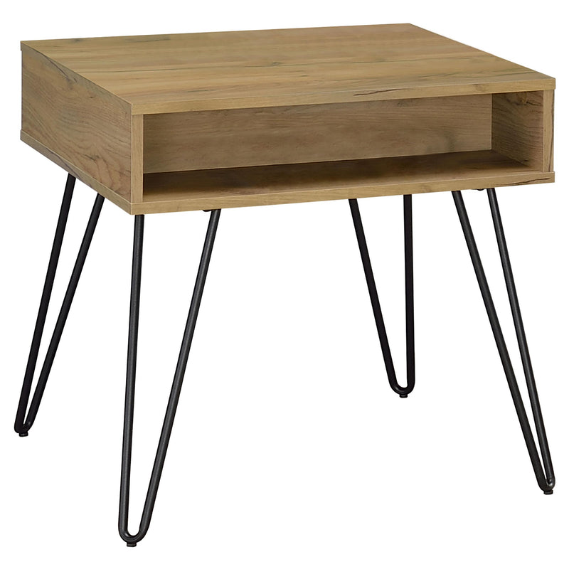 Fanning Engineered Wood Side End Table Golden Oak - 723367