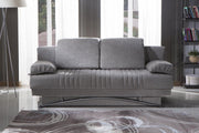 Fantasy 3 Seat Sleeper (Valencia Grey Plain Fabric) 1 Piece - Gate FurnitureSleeper Sofa