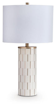Faridworth White/Gold Finish Table Lamp - L235954