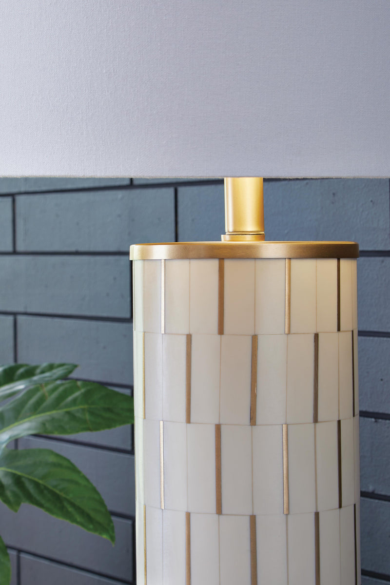 Faridworth White/Gold Finish Table Lamp - L235954