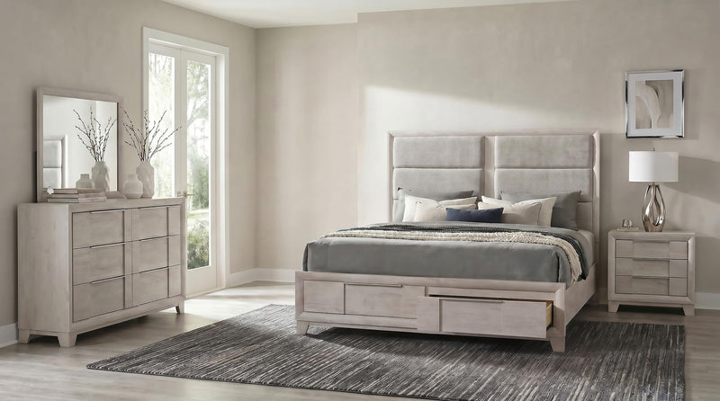 Farre 4-piece Eastern King Bedroom Set Washed Grey - 225110KE-S4