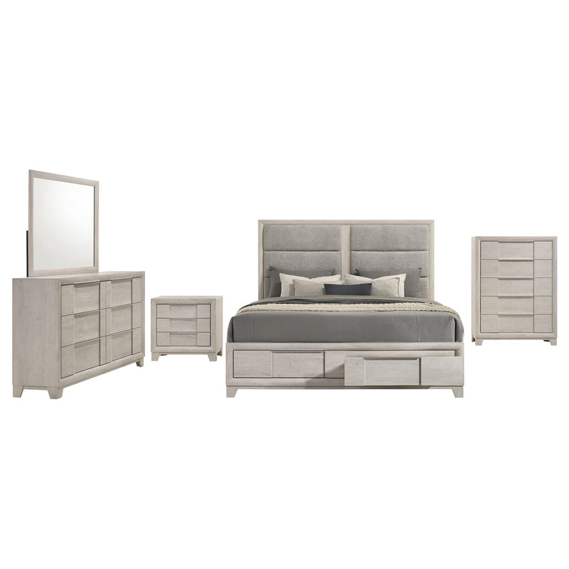 Farre 5-piece Queen Bedroom Set Washed Grey - 225110Q-S5
