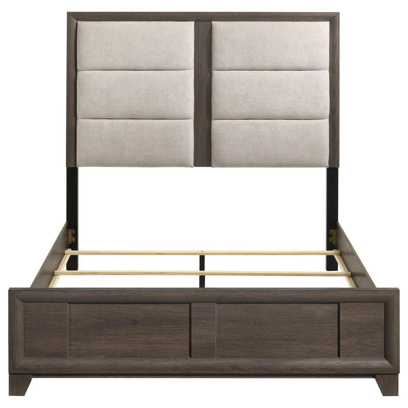 Farre 5-piece Queen Upholstered Bedroom Set Dark Brown / Beige - 225321Q-S5