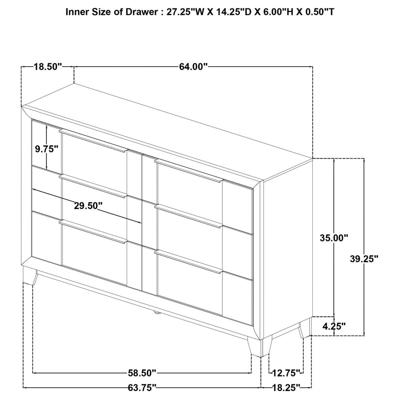Farre 6-drawer Dresser Dark Brown - 225323