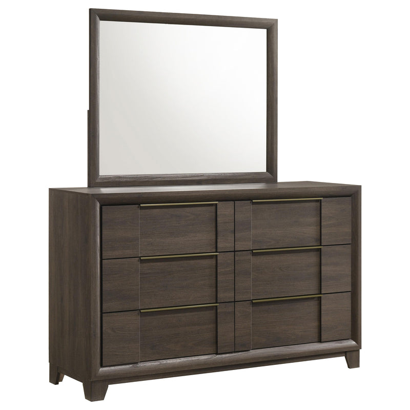 Farre 6-drawer Dresser with Mirror Dark Brown - 225323M
