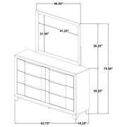 Farre 6-drawer Dresser with Mirror Dark Brown - 225323M