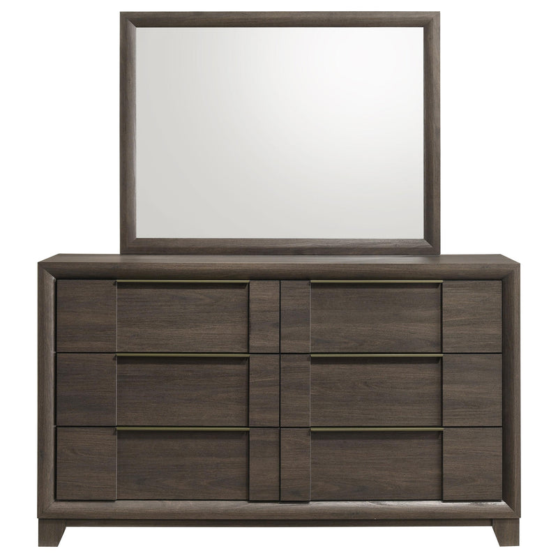 Farre 6-drawer Dresser with Mirror Dark Brown - 225323M