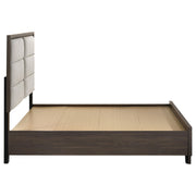 Farre Eastern King Upholstered Storage Platform Bed Dark Brown - 225320KE