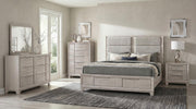 Farre Eastern King Upholstered Storage Platform Bed Washed Grey - 225110KE