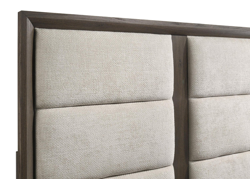 Farre Queen Upholstered Platform Panel Bed Dark Brown - 225321Q