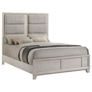 Farre Queen Upholstered Platform Panel Bed Washed Grey - 225111Q