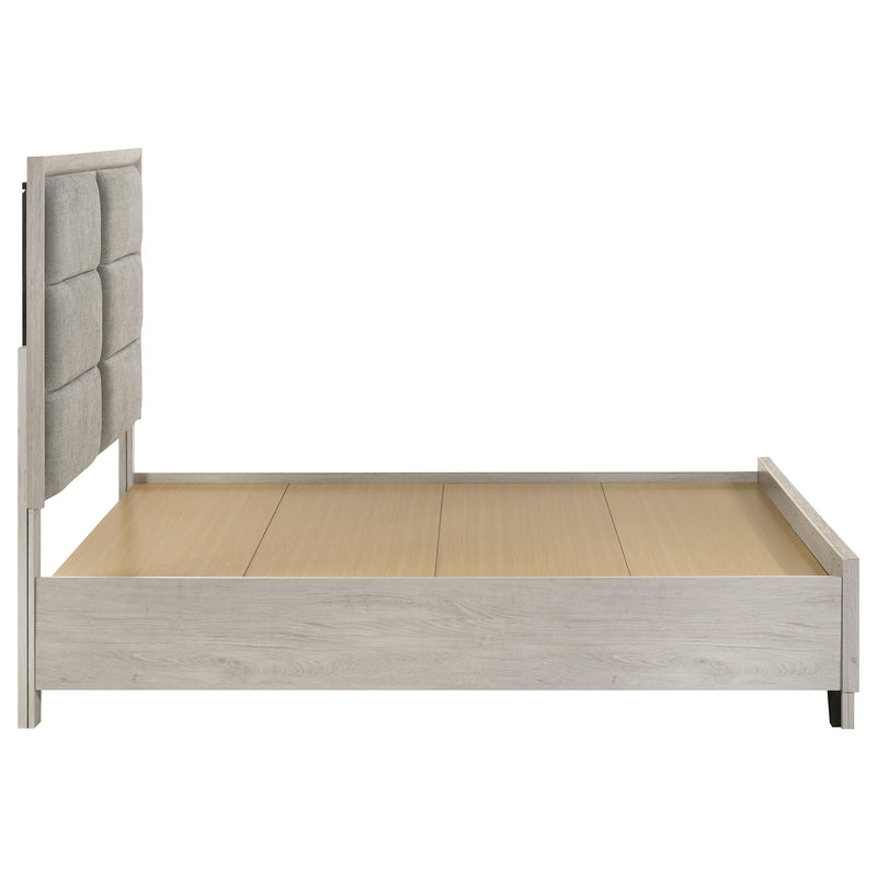 Farre Queen Upholstered Storage Platform Bed Washed Grey - 225110Q