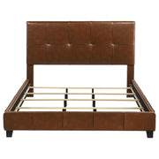 Farrell California King Leatherette Panel Bed Brown - 315923KW