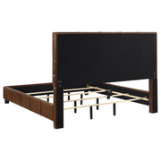 Farrell California King Leatherette Panel Bed Brown - 315923KW