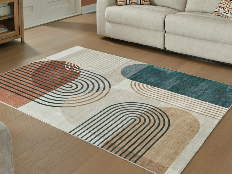 Farrendale Multi Washable 5' x 7' Area Rug - R407382