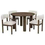 Faulkner 5-piece 48-inch Round Dining Set Cream - 115600-S5A