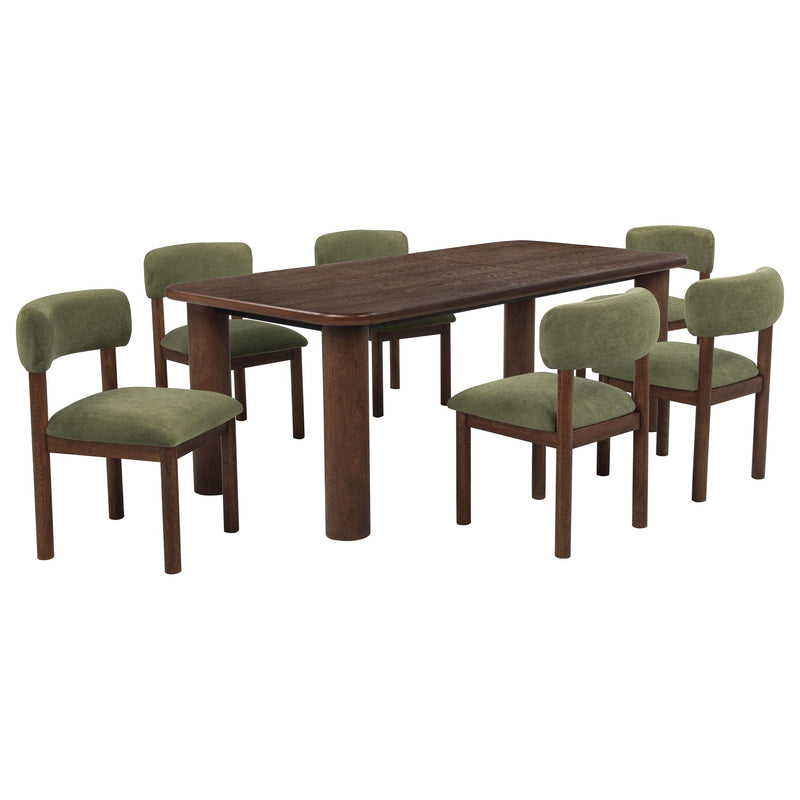 Faulkner 7-piece 84-inch Extension Dining Set Moss Green - 115601-S7B