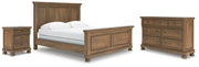 Feddinger California King Panel Bed with Dresser and Nightstand in Medium Brown - PKG022331