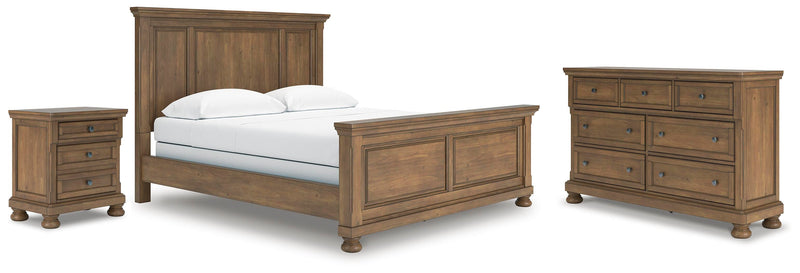 Feddinger California King Panel Bed with Dresser and Nightstand in Medium Brown - PKG022331