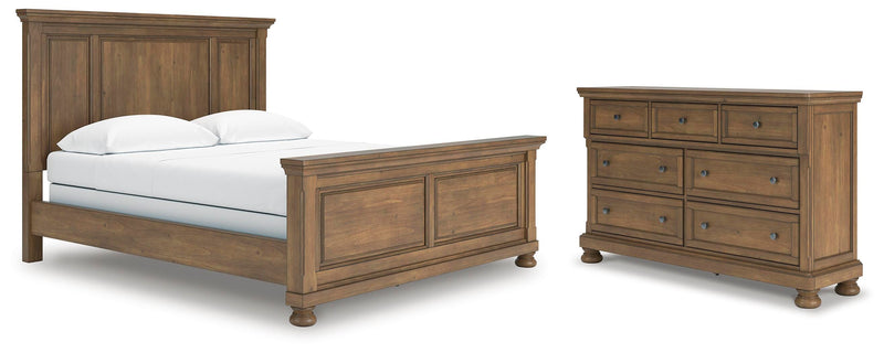 Feddinger California King Panel Bed with Dresser in Medium Brown - PKG022330