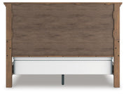 Feddinger California King Panel Bed with Mirrored Dresser in Medium Brown - PKG022324