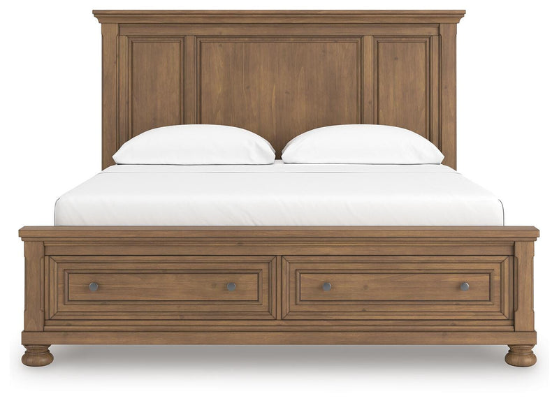 Feddinger California King Panel Storage Bed, Dresser and Nightstand - PCB779B20