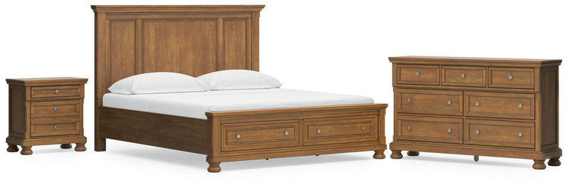Feddinger California King Panel Storage Bed, Dresser and Nightstand - PCB779B20