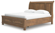 Feddinger California King Storage Sleigh Bed with Dresser in Medium Brown - PKG022346