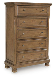Feddinger King Panel Bed, Dresser, Mirror, Chest and 2 Nightstands - PCB779B22
