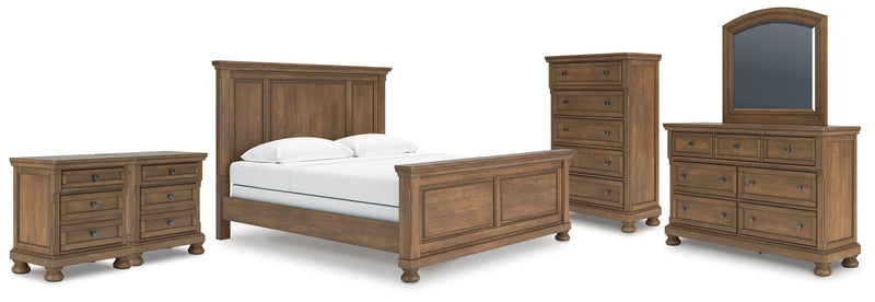 Feddinger King Panel Bed, Dresser, Mirror, Chest and 2 Nightstands - PCB779B22