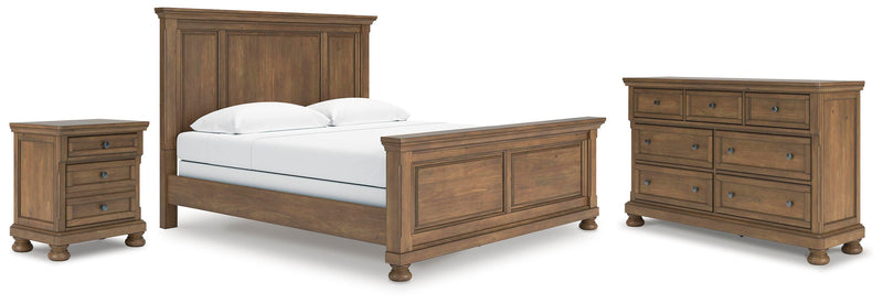 Feddinger King Panel Bed with Dresser and Nightstand in Medium Brown - PKG022323