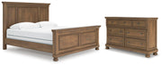 Feddinger King Panel Bed with Dresser in Medium Brown - PKG022322